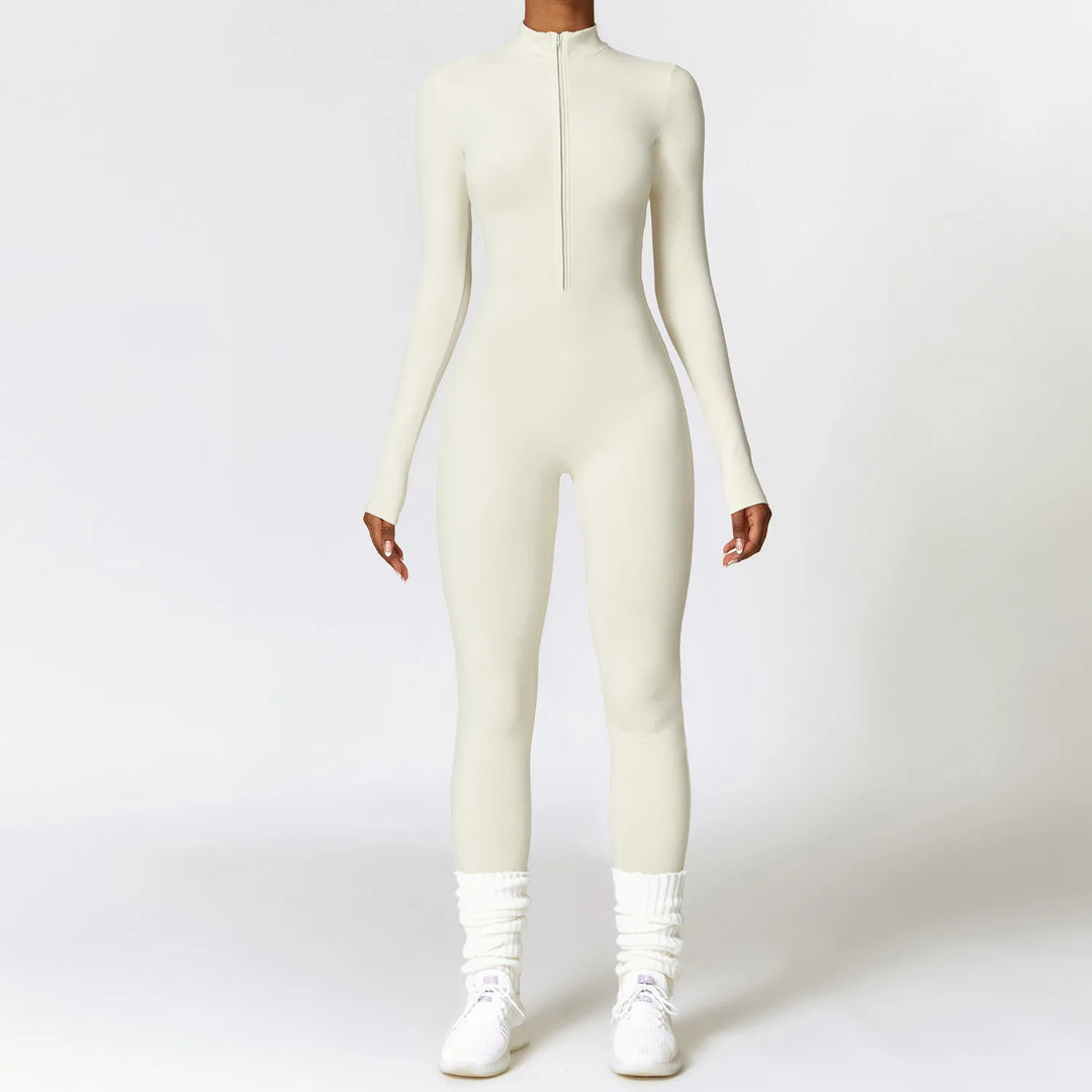 Women’s Long Sleeve Zipper Yoga Romper - Heston Manor