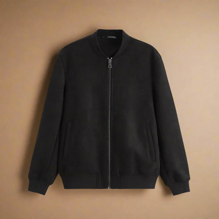 Men’s Suede-Look Zip Bomber Jacket - Heston Manor