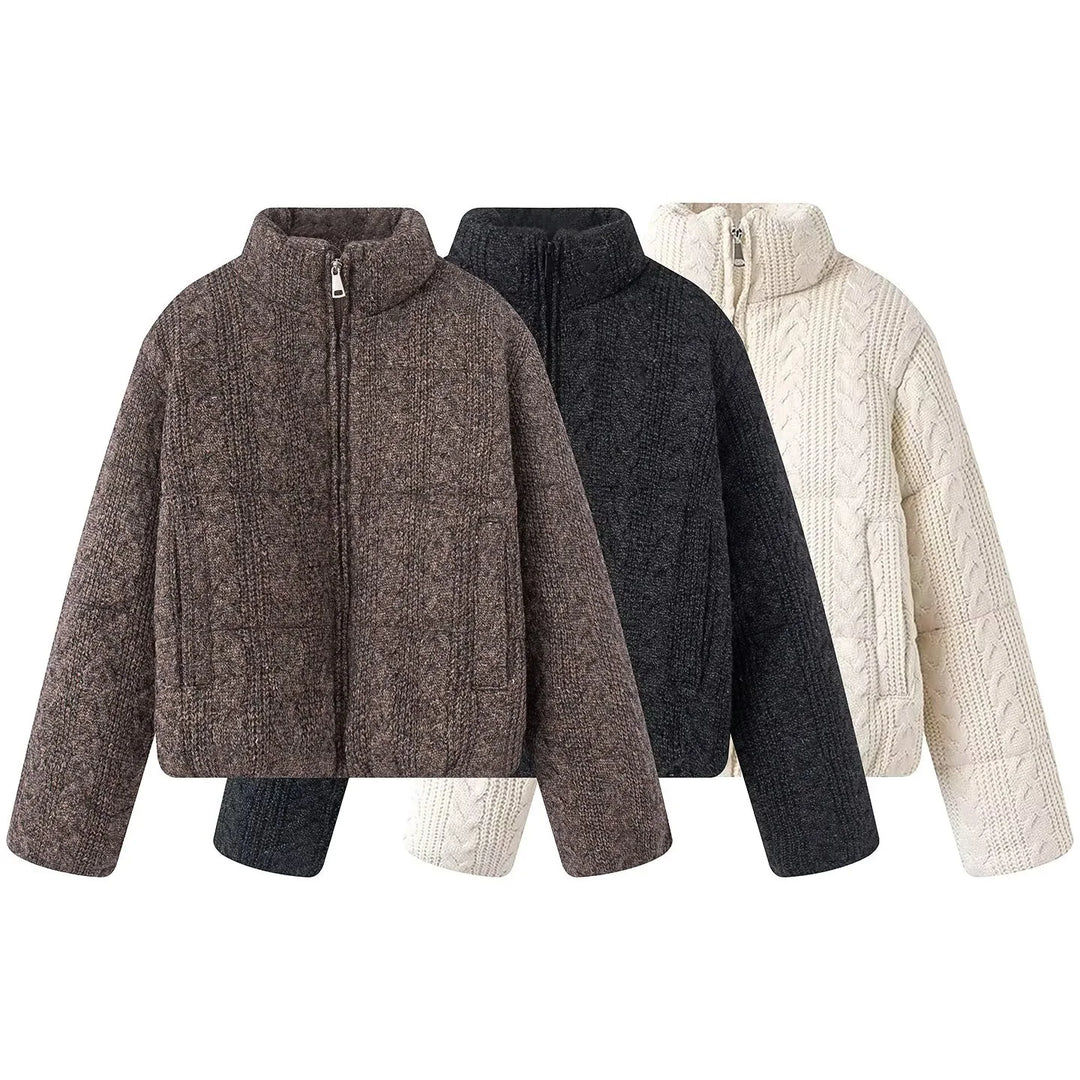 Women’s Textured Knit Zip Jacket - Heston Manor