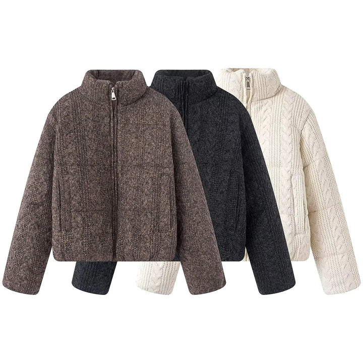 Women’s Textured Knit Zip Jacket - Heston Manor