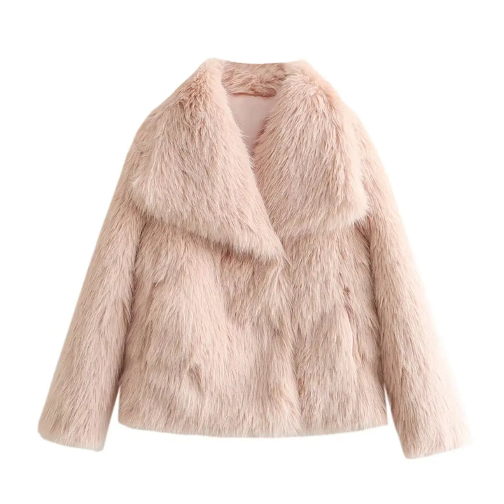 Women's Luxury Ivory Faux-Fur Coat - Heston Manor