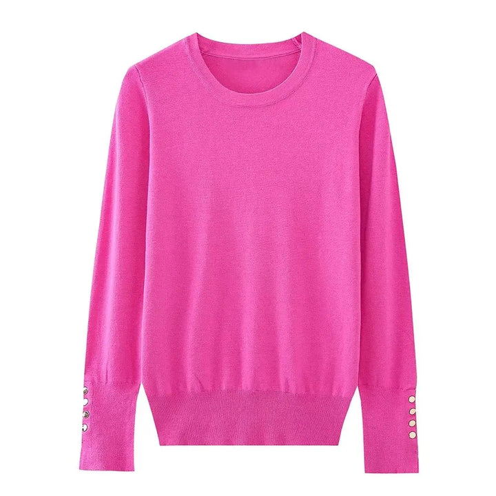 Women's Button-Cuff Knit Sweater - Heston Manor