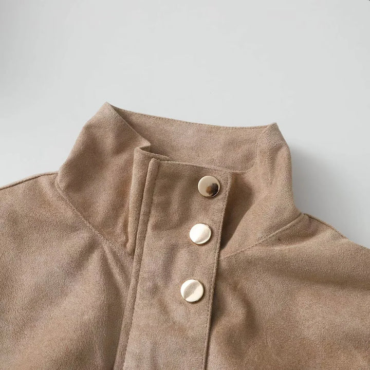Women's Ultra-Soft Suede Button Jacket - Heston Manor