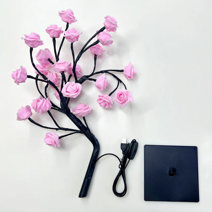 Light-Up Soft Glow Rose Tree Lamp - Heston Manor