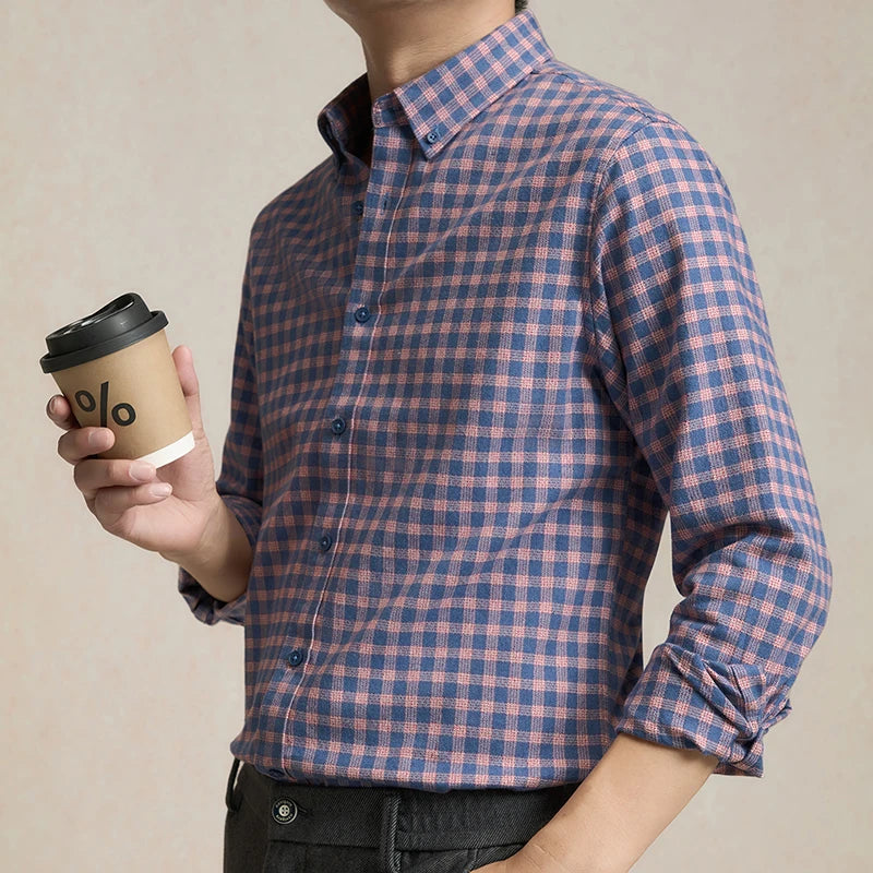 Men’s Slim Fit Cotton Button-Down Shirt - Heston Manor