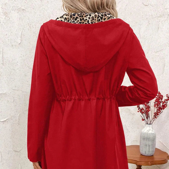 Women’s Reversible Red and Leopard Coat - Heston Manor