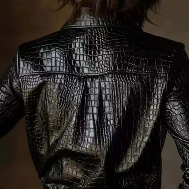 Women’s Faux Snakeskin Shirt - Heston Manor