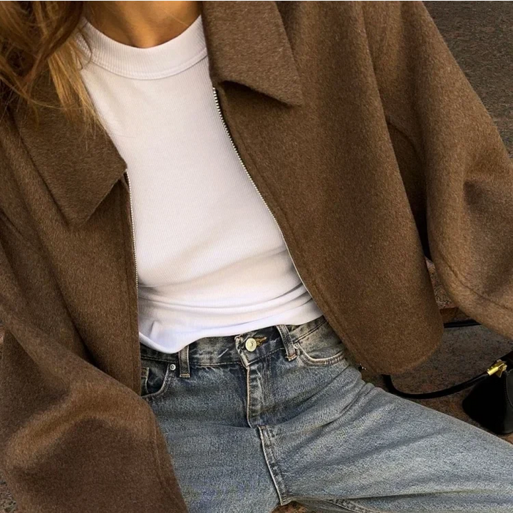 Women’s Minimalist Zip-Up Coat - Heston Manor