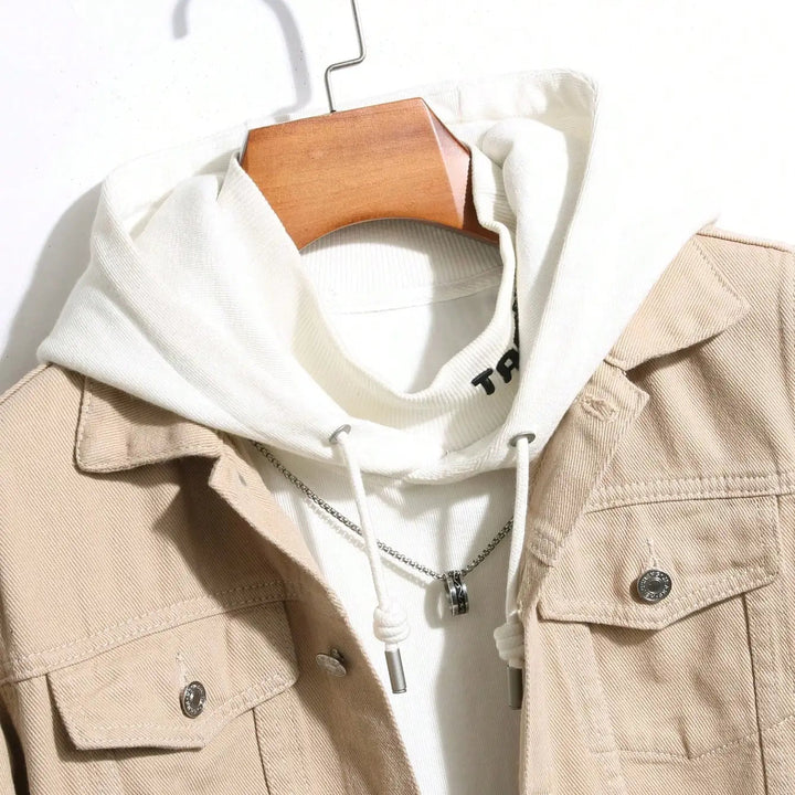Men's Denim Trucker Jacket Button-Front Style - Heston Manor