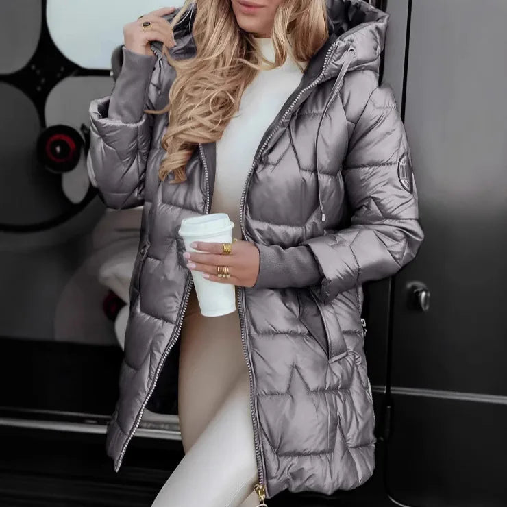 Women’s Gloss Quilted Puffer Coat - Heston Manor