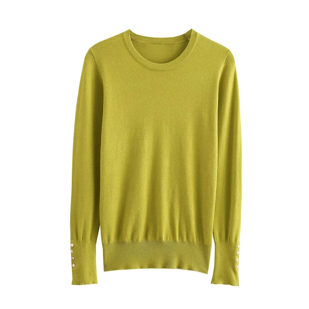 Women's Button-Cuff Knit Sweater - Heston Manor