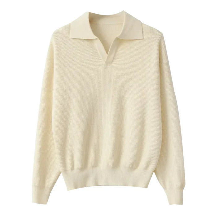 Men’s Knit Polo-Collar Sweater - Heston Manor