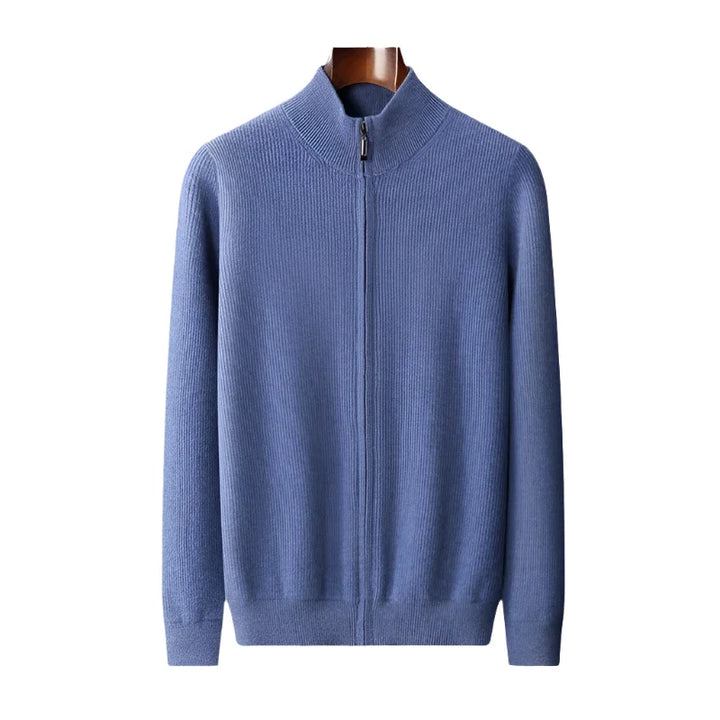 Men’s Cashmere Zip Mock Neck Sweater - Heston Manor