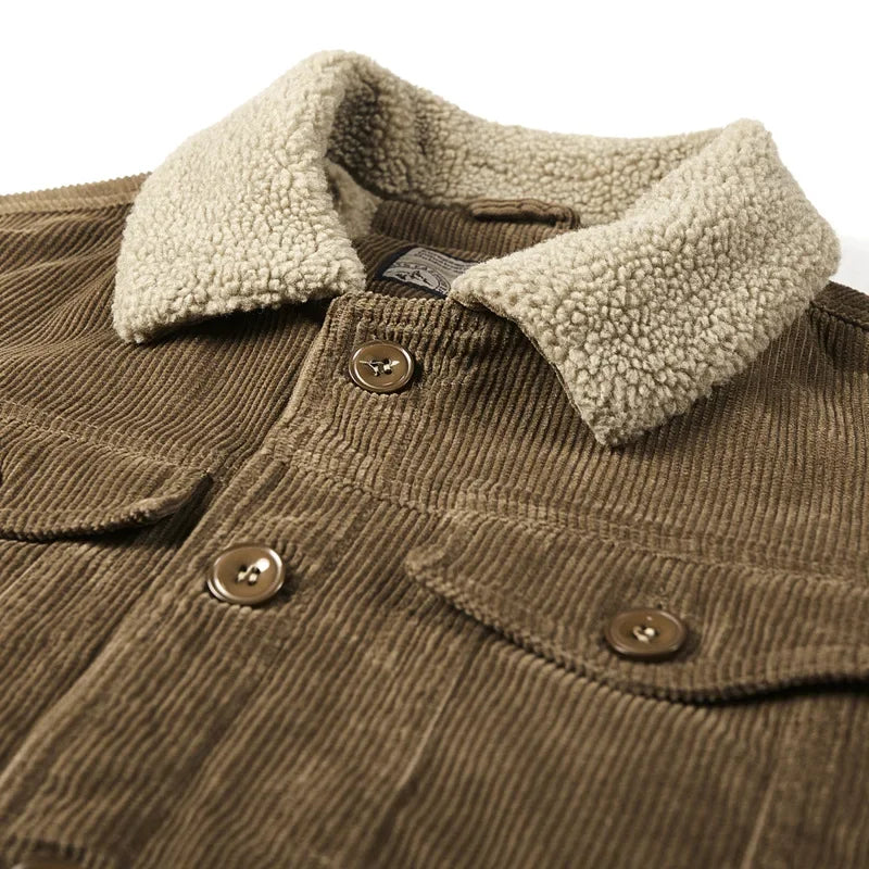 Men’s Sherpa-Lined Corduroy Jacket - Heston Manor