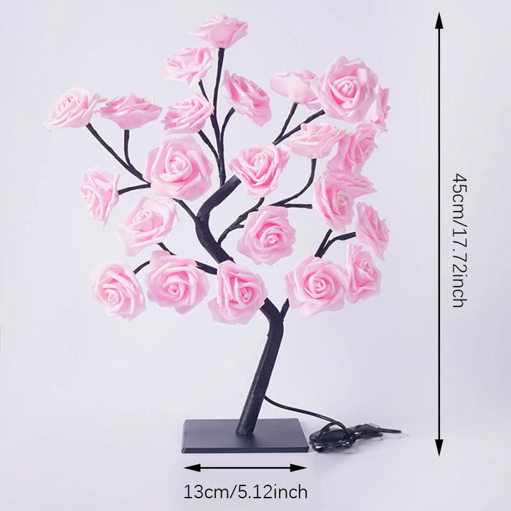 Light-Up Soft Glow Rose Tree Lamp - Heston Manor