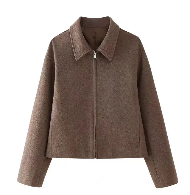 Women’s Minimalist Zip-Up Coat - Heston Manor