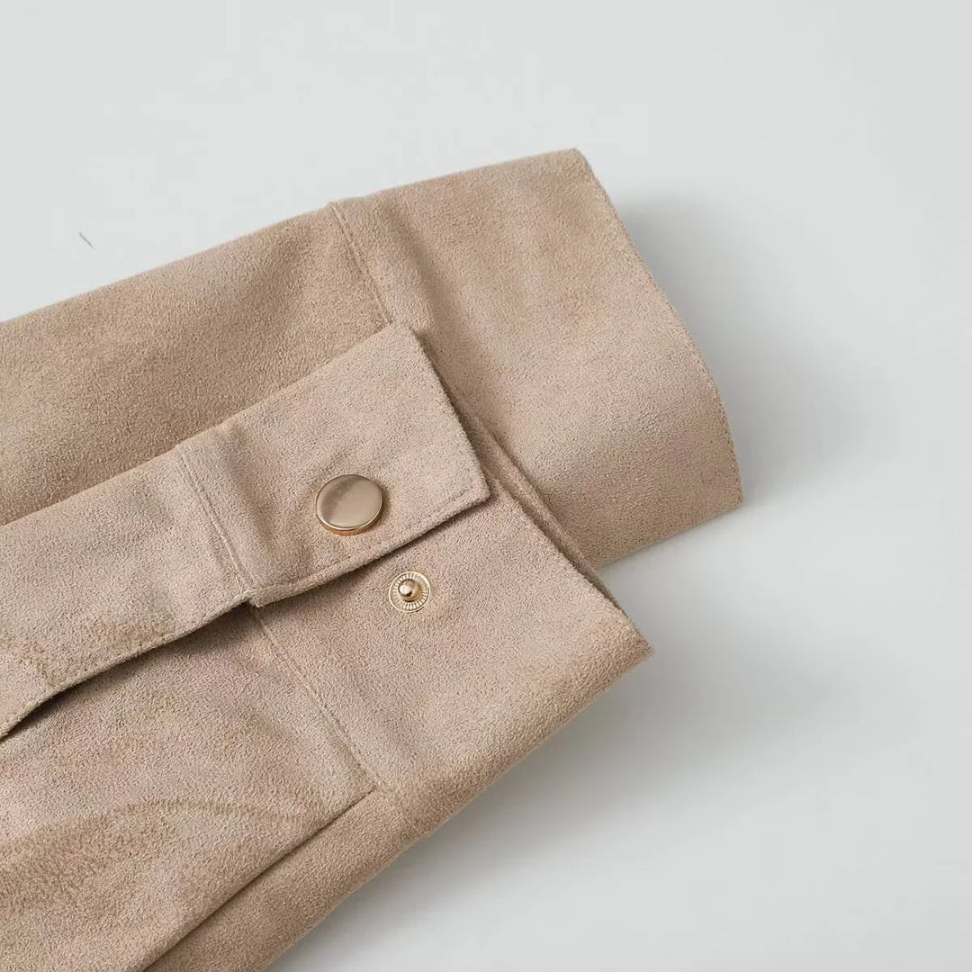 Women's Ultra-Soft Suede Button Jacket - Heston Manor