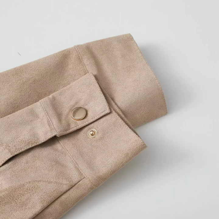 Women's Ultra-Soft Suede Button Jacket - Heston Manor
