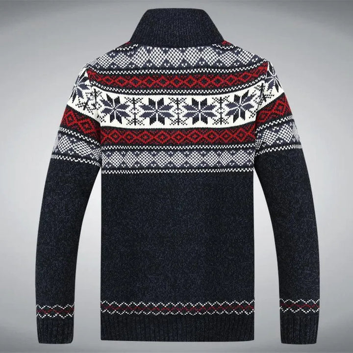 Men’s Fleece-Lined Nordic Zip Sweater - Heston Manor
