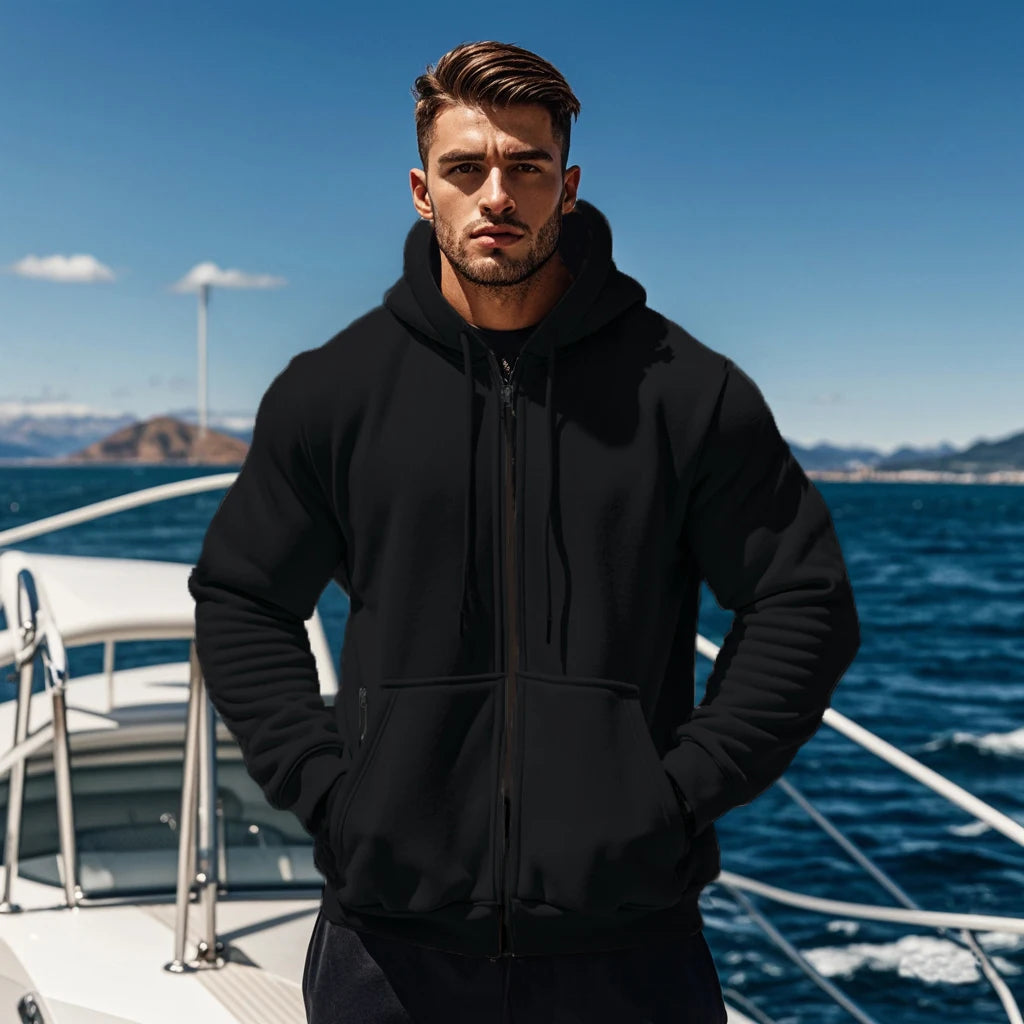 Men’s Zip-Up Hooded Sweatshirt - Heston Manor