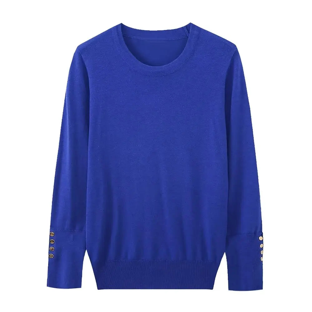 Women's Button-Cuff Knit Sweater - Heston Manor