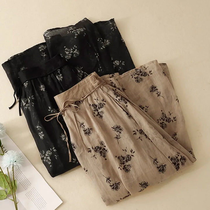 Women's Floral Pleated Maxi Skirt - Heston Manor