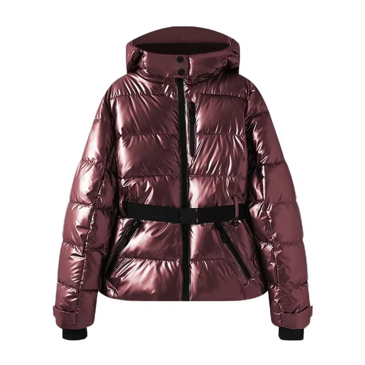 Women's Geometric Belted Winter Coat - Heston Manor