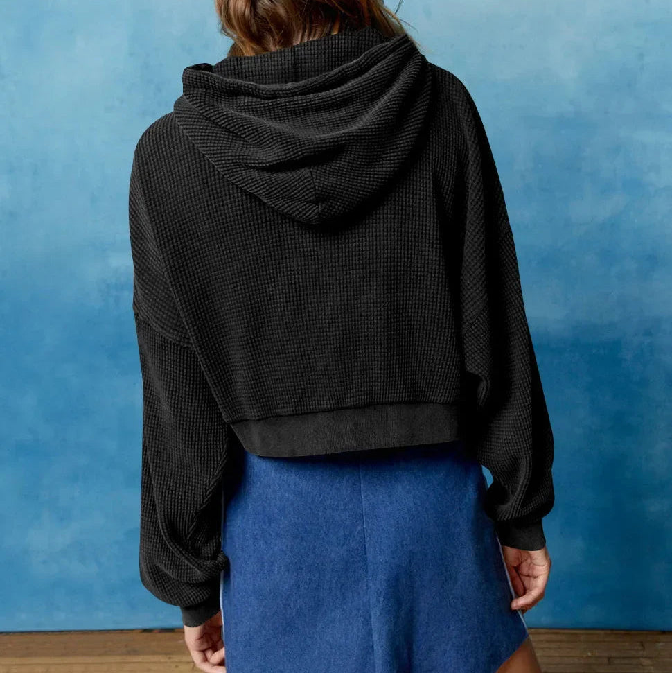 Women’s Cropped Zip Hoodie Sweater - Heston Manor