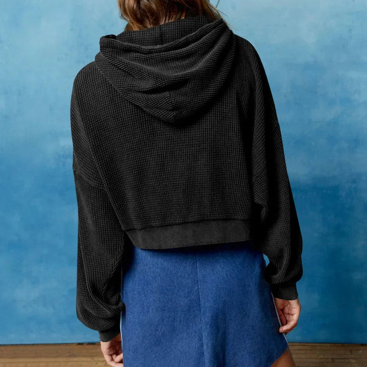 Women’s Cropped Zip Hoodie Sweater - Heston Manor