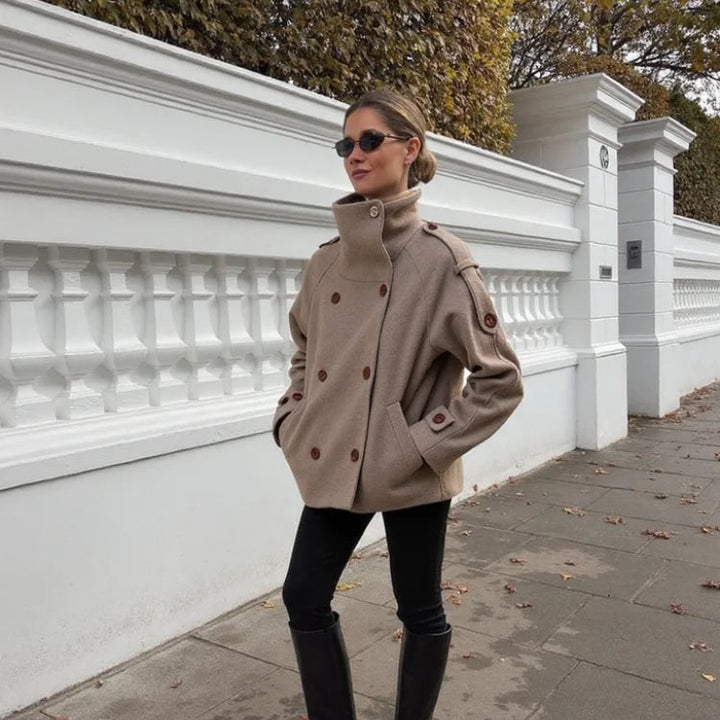 Women’s High-Neck Tailored Military Jacket - Heston Manor