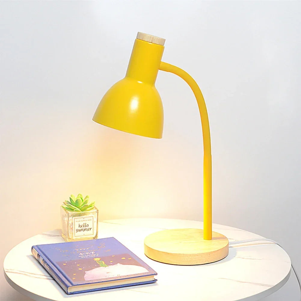 Wood Base Desk Lamp Adjustable Neck - Heston Manor