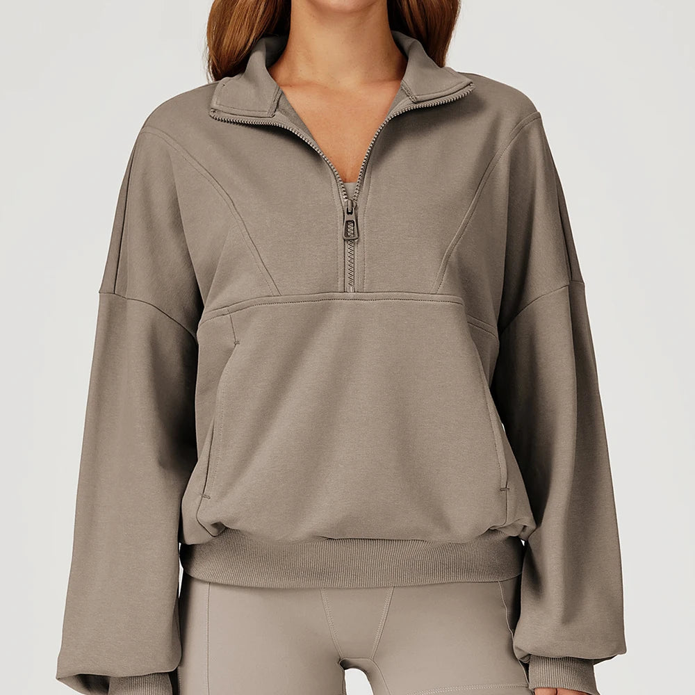 Women’s Half-Zip Long Sleeve Athletic Top - Heston Manor