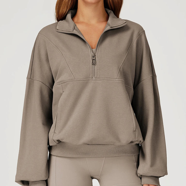 Women’s Half-Zip Long Sleeve Athletic Top - Heston Manor