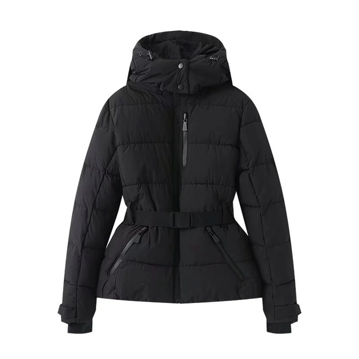 Women's Geometric Belted Winter Coat - Heston Manor