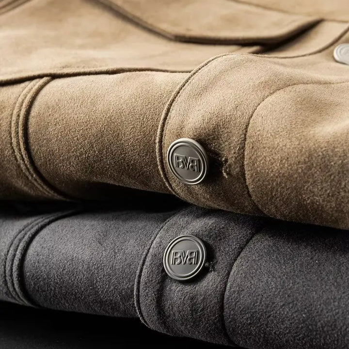 Men’s Soft-Texture Button Jacket - Heston Manor
