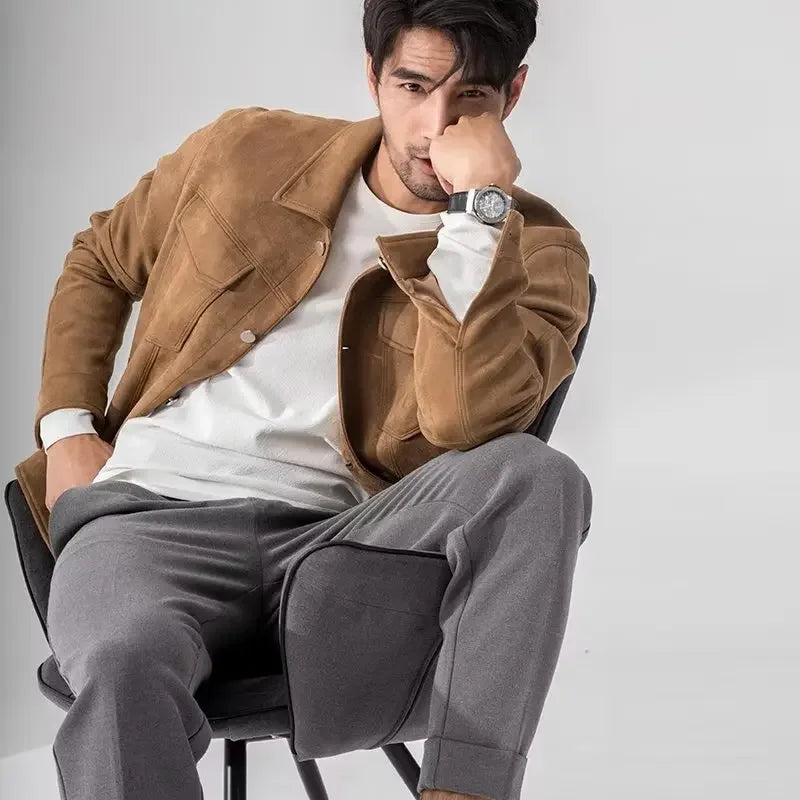 Men’s Soft-Texture Button Jacket - Heston Manor