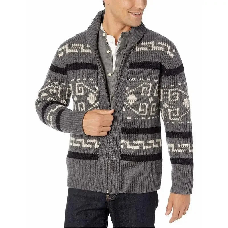 Men’s Southwestern Zip Cardigan - Heston Manor
