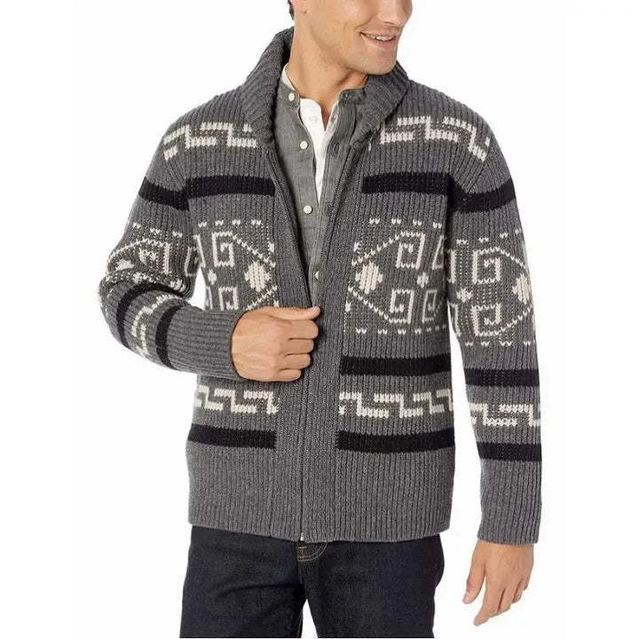 Men’s Southwestern Zip Cardigan - Heston Manor