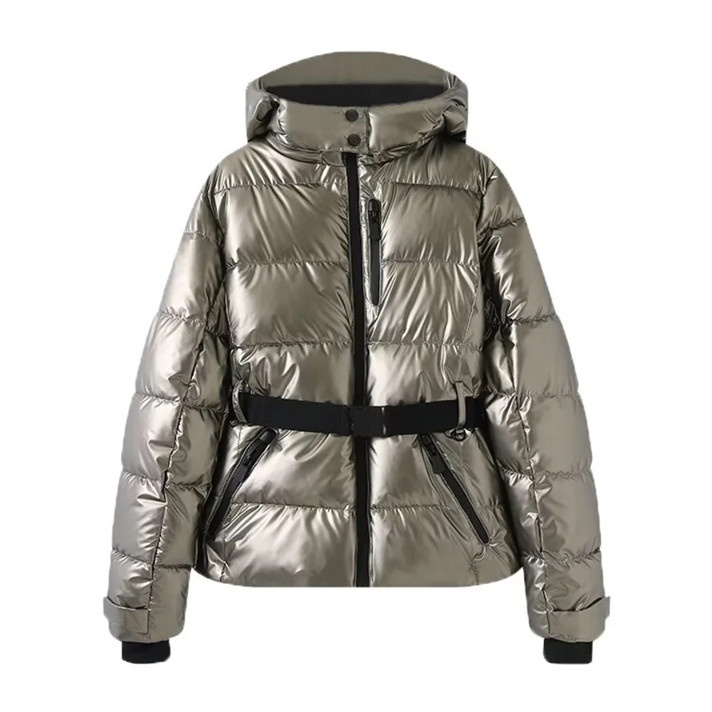 Women's Geometric Belted Winter Coat - Heston Manor