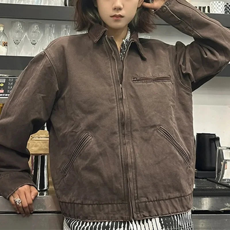 Women's Black Oversized Detroit Utility Jacket - Heston Manor