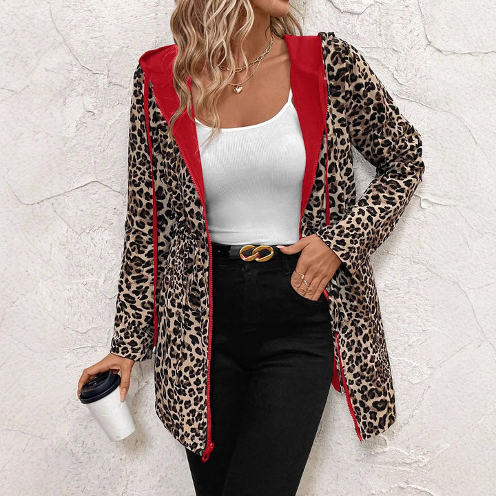 Women’s Reversible Red and Leopard Coat - Heston Manor