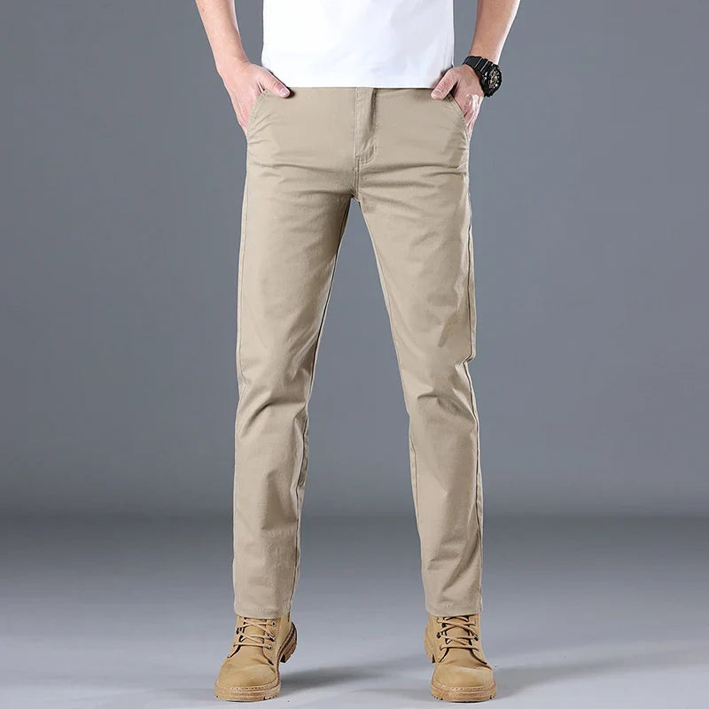 Men’s Slim Fit Cotton Casual Pants - Heston Manor