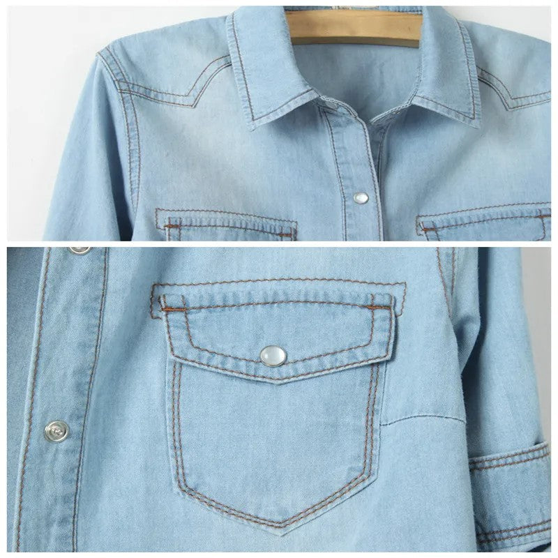 The Tie-Front Denim Shirt - Heston Manor