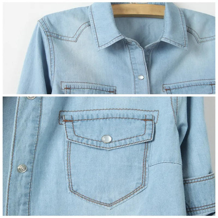 The Tie-Front Denim Shirt - Heston Manor