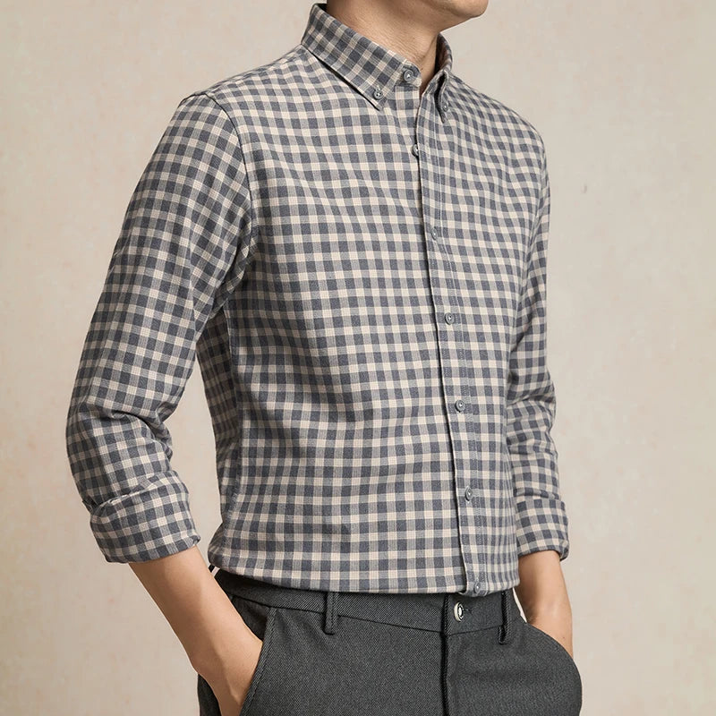 Men’s Slim Fit Cotton Button-Down Shirt - Heston Manor