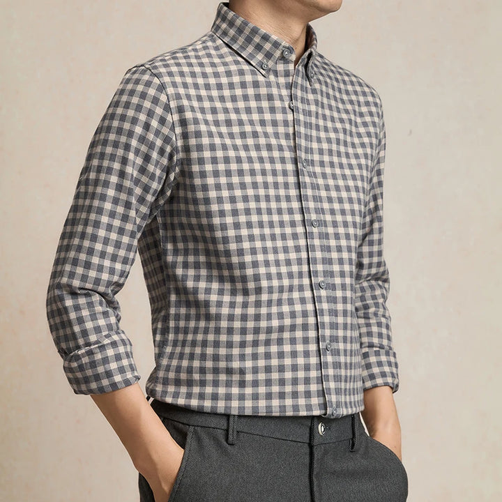 Men’s Slim Fit Cotton Button-Down Shirt - Heston Manor