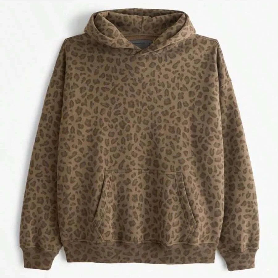 Women's Leopard Print Hooded Sweatshirt - Heston Manor