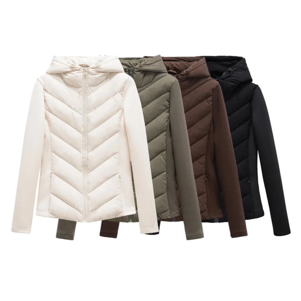 Women’s Lightweight Softshell Puffer Jacket with Hood - Heston Manor