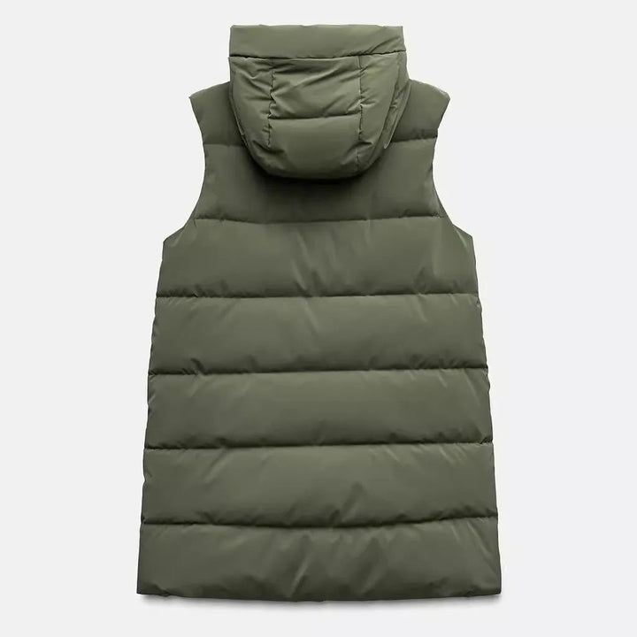 Women’s Long Quilted Hooded Vest - Heston Manor