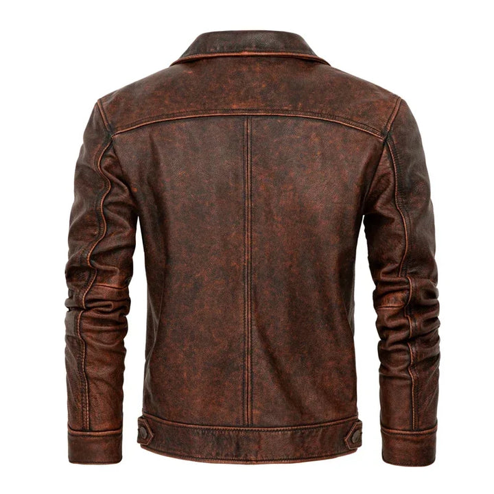 Men’s Genuine Cow Leather Jacket - Heston Manor